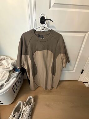 lululemon athletica Olive Green and Beige Crewneck